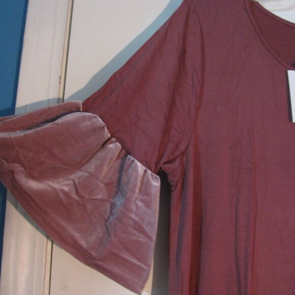 Agnes & Dora Adore Dress XL NWT Rose Dusty Pink Velvet Trim Beautiful - Picture 3 of 4